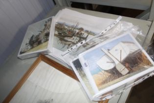 A large quantity of unframed marine prints