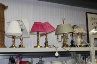 Eight various table lamps including desk lamp, Hon