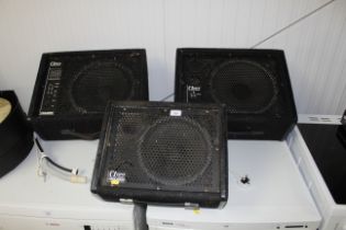 Three Carlsbro DPM 12 monitor speakers