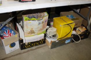 A quantity of kitchenalia to include yoghurt maker, biscuit tins, ice cream maker, chocolate