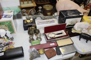 Two jewellery boxes and contents of costume jewell