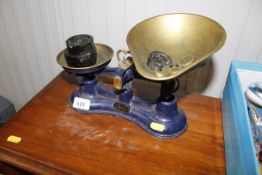 A set of Salter No.56 kitchen scales and weights w