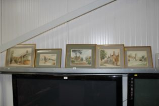 Five framed prints