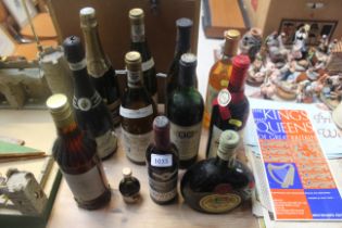 A quantity of various alcohol