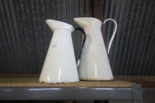 Two enamelled pouring jugs