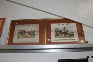 Two framed advertising prints for Country Life Cig