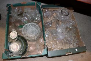 Two boxes of miscellaneous table glassware
