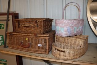 Various wicker baskets