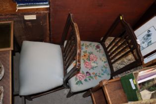 A pair of 19th Century mahogany dining chairs, one