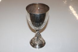 A Sterling silver trophy cup, "W.S. Marter 80th Bi