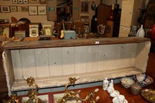 A painted pine plate rack