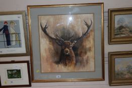 James Muir, watercolour study of a stag