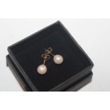 A pair of 9ct gold and cultured pearl stud ear-rin