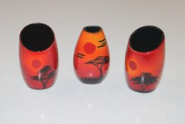 A pair of Poole pottery "African Sky" vases and on
