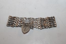 A Hallmarked Sterling silver six bar gate link bra