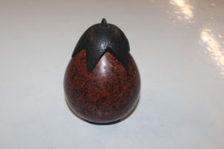 A Japanese lacquered pot and cover in the form of