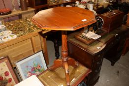 An antique pitch pine octagonal topped occasional