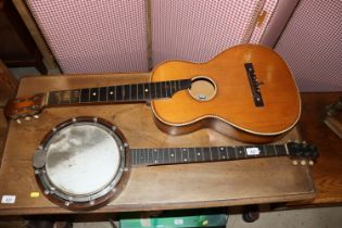A banjo and an acoustic guitar AF
