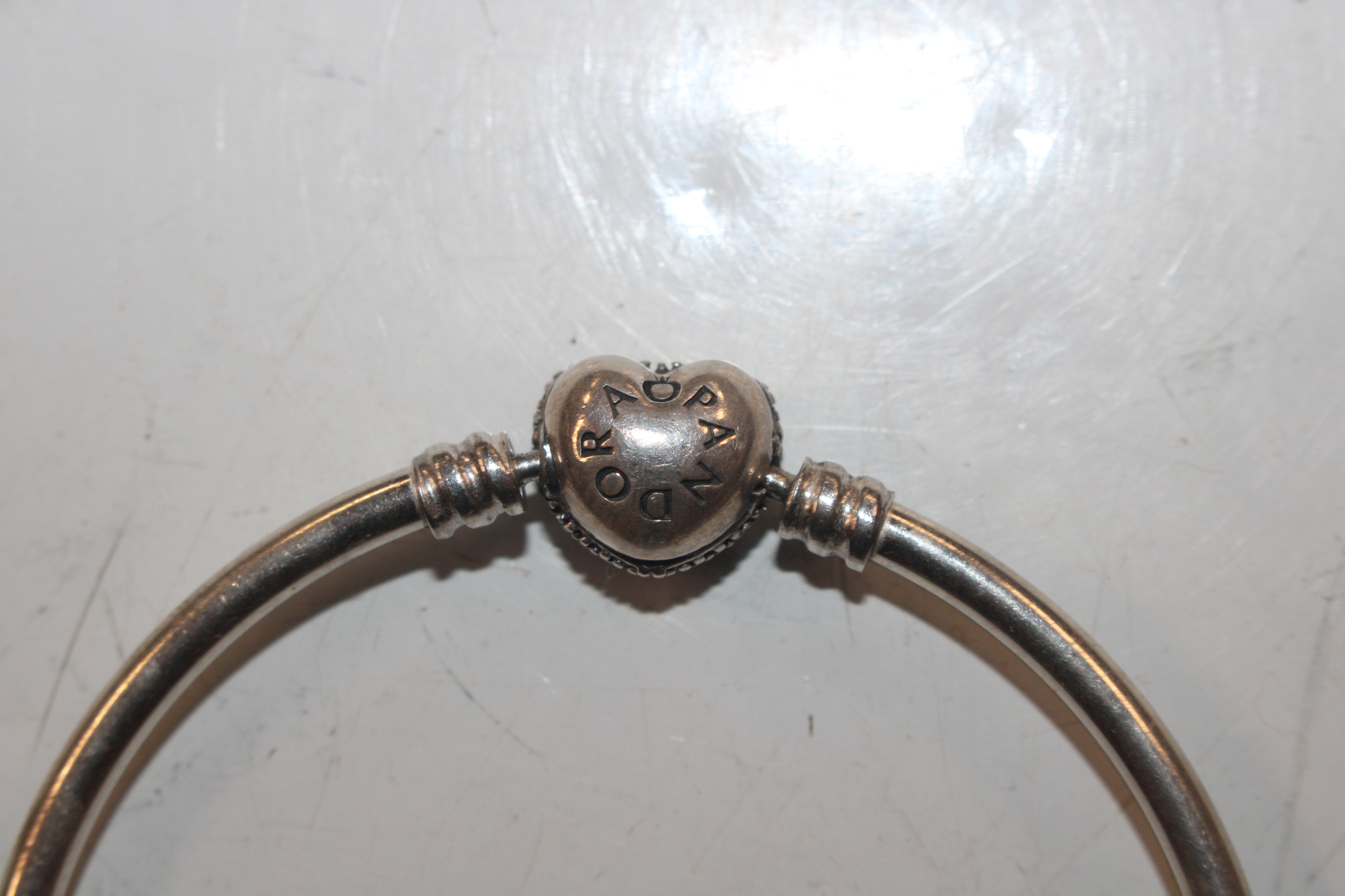 A Pandora Sterling silver and lab diamond heart ba - Image 3 of 4