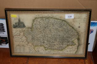 Hand coloured engraved map of Norfolk