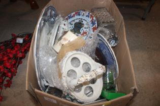 A box of various sundry glass and china