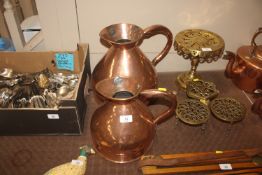 Two antique copper measures