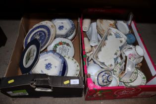 Two boxes of various decorative china