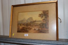 19th Century school, watercolour study figures and