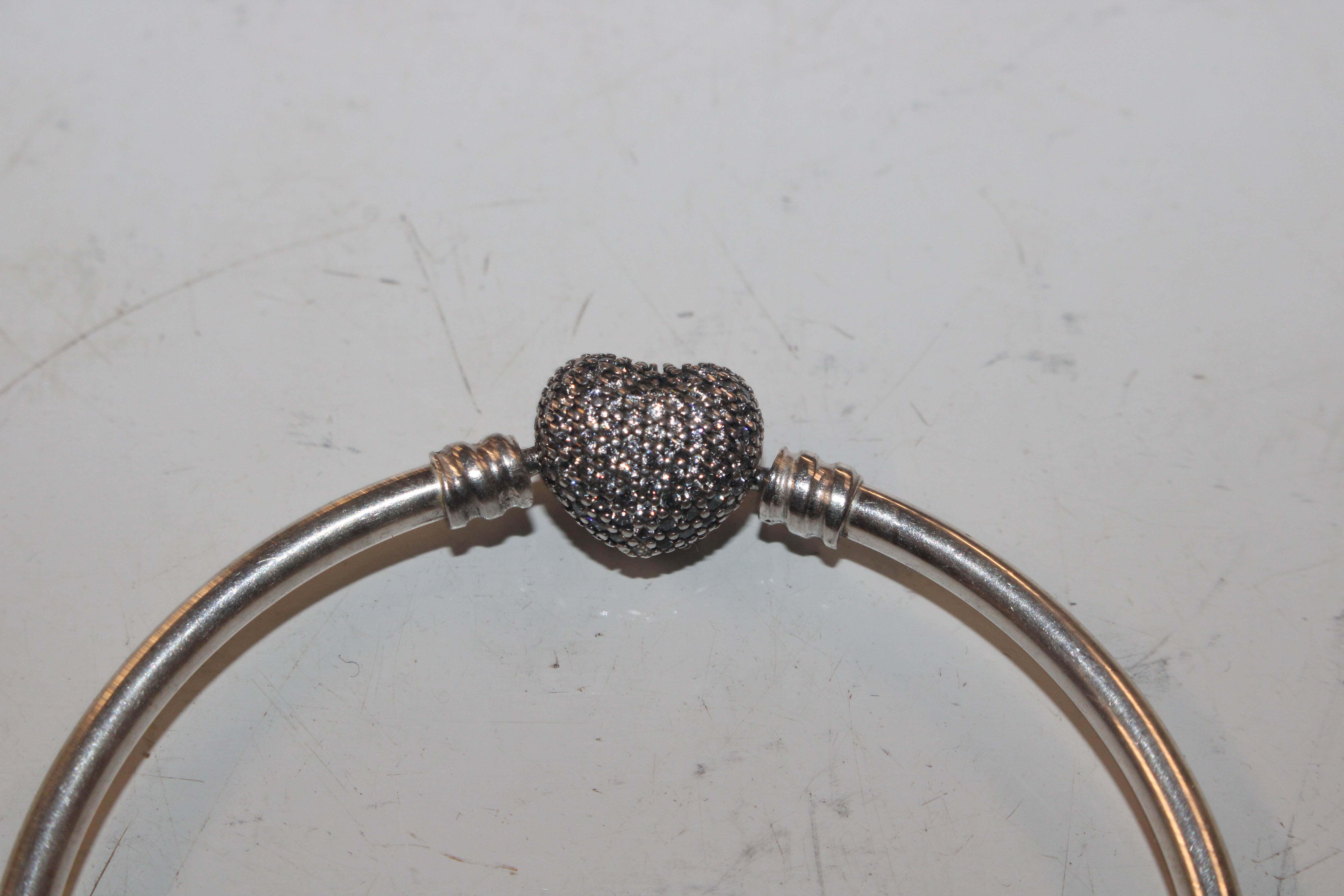 A Pandora Sterling silver and lab diamond heart ba - Image 2 of 4