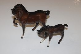A Beswick model horse and foal