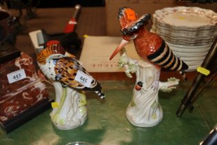 Two Porcelain exotic bird ornaments