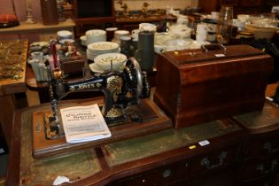 A vintage Jones sewing machine retailed by Albert