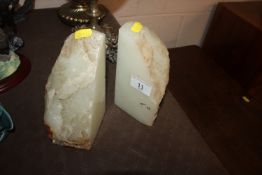 A pair of onyx bookends