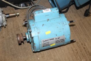 A single phase one third horsepower 240volt motor.