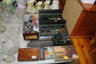 A collection of model railway items including two