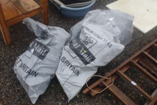 Three bags containing plastic workshop storage bin