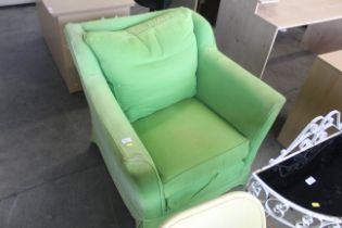 A green upholstered armchair AF