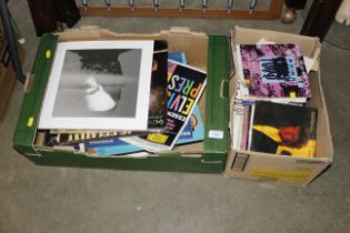 Two boxes of various LPs and single records