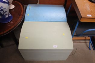 Two wooden dome topped storage boxes