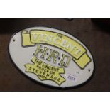 An oval painted cast iron sign for "The Vincent HR