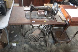 A Singer treadle sewing machine