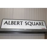 A novelty sign for Albert Square SW8 of London