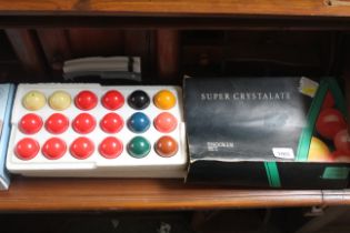 A set of snooker balls