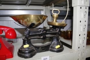 A set of Librasco scales with brass pans and brass