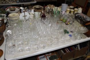 A large collection of table glassware to include c