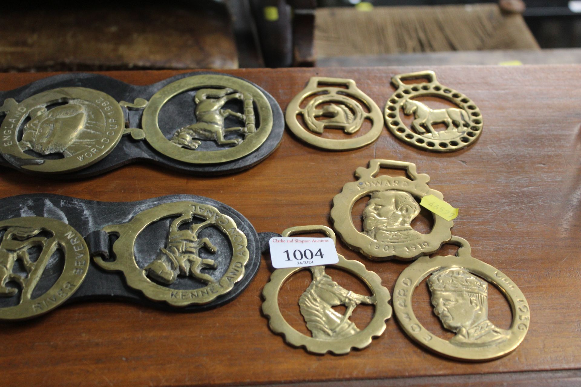 A collection of horse brasses, some on leather str - Image 2 of 3