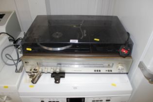 A Pye Silver Machine 1606D stereo music system with built in turntable, cassette player and radio