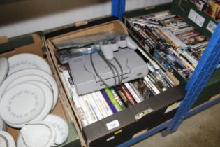 A Sony PlayStation 1 with one controller (lacking