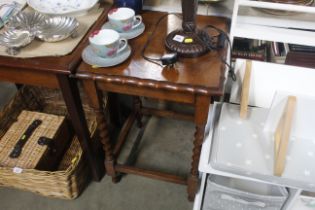 An oak barley twist occasional table