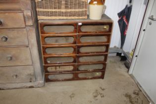 A haberdashery cabinet fitted twelve partly glazed fronted drawers AF